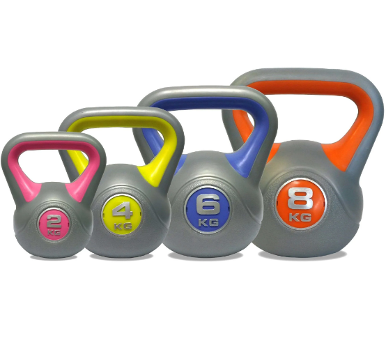 DKN Vinyl Kettlebell Weight Set (2, 4, 6, and 8kg)