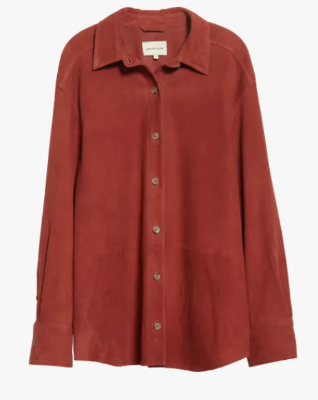 Loulou Studio Ora Suede Button-Up Shirt