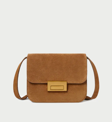 Desi Cacao Suede Crossbody